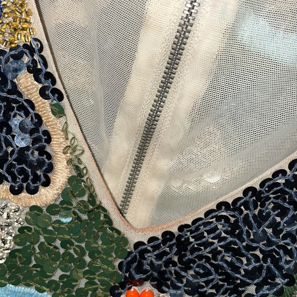 Alice + Olivia Sequined Green Mini Dress Size 12 - Picture 4 of 8